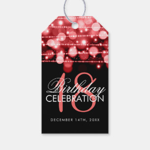 Elegante 18. Geburtstags-Party-Glitzern rot Geschenkanhänger