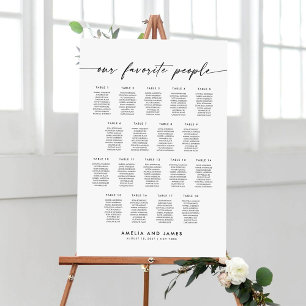 Elegante 18 Tische Favoriten Sitzkarte Poster