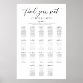 Elegante 18 Tische finden Ihre Sitzkarte Poster (Vorne)