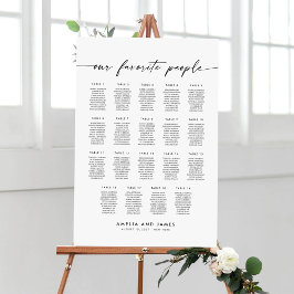 Elegante 19 Tische Favoriten Sitzkarte Poster