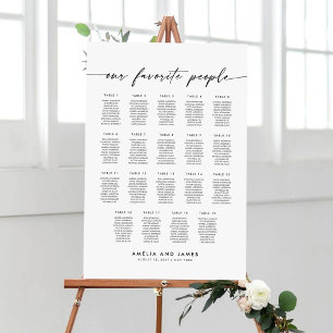 Elegante 19 Tische Favoriten Sitzkarte Poster