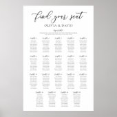 Elegante 19 Tische finden Ihre Sitzkarte Poster (Vorne)