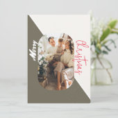 Elegante 1 arch Foto Familienweihnachtskarte Save The Date (Stehend Vorderseite)