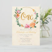 Elegante 1. Geburtstagsfeier Party Einladung (Stehend Vorderseite)