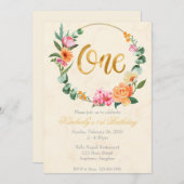 Elegante 1. Geburtstagsfeier Party Einladung (Vorne/Hinten)