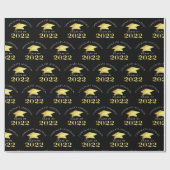 Elegante 2022 Black Gold Personalisiert Geschenkpapier (Flach)
