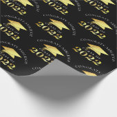 Elegante 2022 Black Gold Personalisiert Geschenkpapier (Ecke)