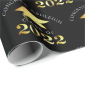 Elegante 2022 Black Gold Personalisiert Geschenkpapier (Rolleneckpunkt)