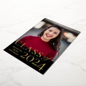 Elegante 2023 Abschluss Gold Folieneinladung (Gedreht)