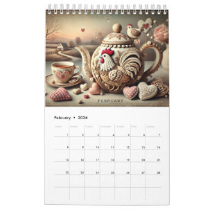 Elegante 2027 Hübsche Hühner-Teekannen-Kalender - Kalender