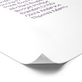 Elegante 20 Tafel Rosa Blumenkarte Poster (Ecke)