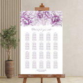 Elegante 20 Tafel Rosa Blumenkarte Poster