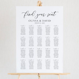 Elegante 20 Tische finden Ihre Sitzkarte Poster
