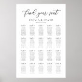 Elegante 20 Tische finden Ihre Sitzkarte Poster (Vorne)