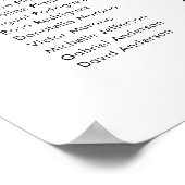 Elegante 20 Tische finden Ihre Sitzkarte Poster (Ecke)