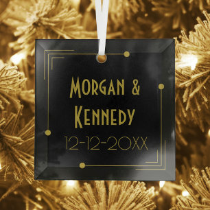 Elegante 20er Jahre Art Déco Hochzeit Ornament Aus Glas