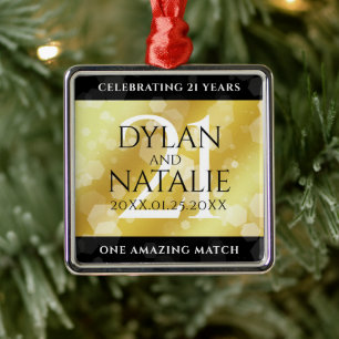 Elegante 21. Geburtstagsfeier der Brass-Hochzeit Ornament Aus Metall