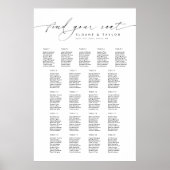 Elegante 21 Tische finden Ihre Sitzkarte Poster (Vorne)