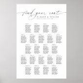 Elegante 22 Tische finden Ihre Sitzkarte Poster (Vorne)