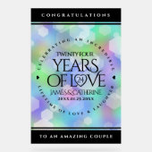 Elegante 24. Opal Wedding Anniversary Celebration Acrylschild (Vorderseite)