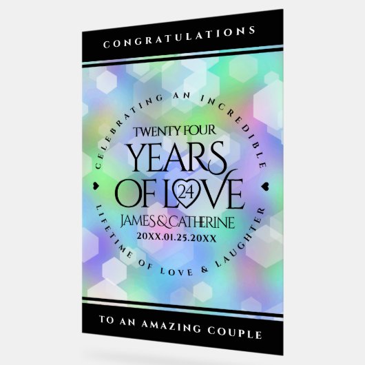 Elegante 24. Opal Wedding Anniversary Celebration Acrylschild (Winkel)