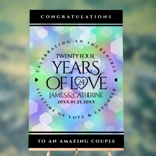 Elegante 24. Opal Wedding Anniversary Celebration Acrylschild (Neutral)