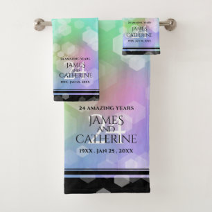 Elegante 24. Opal Wedding Anniversary Celebration Badhandtuch Set