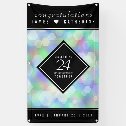 Elegante 24. Opal Wedding Anniversary Celebration Banner (Vertikal)