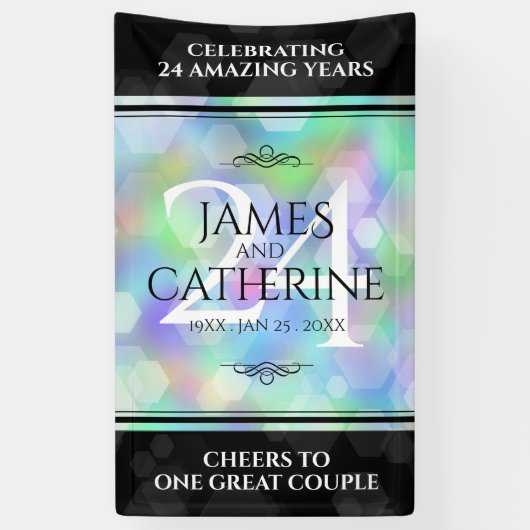 Elegante 24. Opal Wedding Anniversary Celebration Banner (Vertikal)