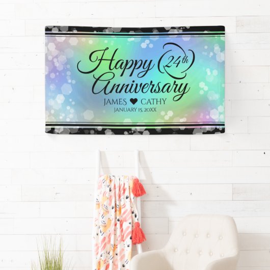 Elegante 24. Opal Wedding Anniversary Celebration Banner (Insitu)