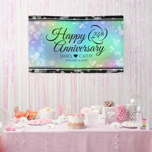 Elegante 24. Opal Wedding Anniversary Celebration Banner (Party)