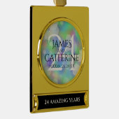 Elegante 24. Opal Wedding Anniversary Celebration Banner-Ornament Gold (Rechts)