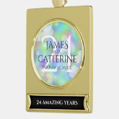 Elegante 24. Opal Wedding Anniversary Celebration Banner-Ornament Gold (Links)
