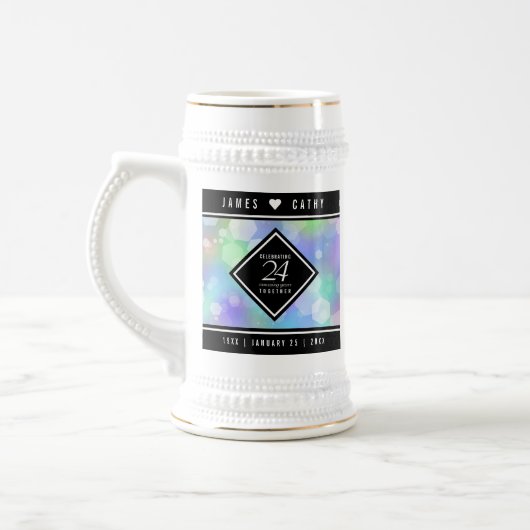 Elegante 24. Opal Wedding Anniversary Celebration Bierglas (Links)