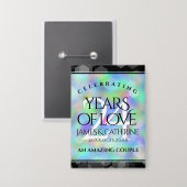 Elegante 24. Opal Wedding Anniversary Celebration Button (Vorderseite/Rückseite)
