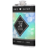 Elegante 24. Opal Wedding Anniversary Celebration Flachmann (Links)