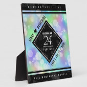 Elegante 24. Opal Wedding Anniversary Celebration Fotoplatte (Seite)