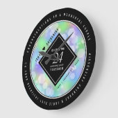 Elegante 24. Opal Wedding Anniversary Celebration Große Wanduhr (Winkel)