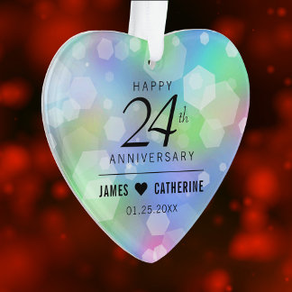 Elegante 24. Opal Wedding Anniversary Celebration Ornament