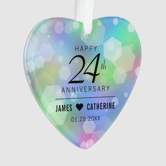 Elegante 24. Opal Wedding Anniversary Celebration Ornament (Vorderseite)