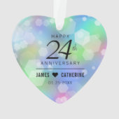 Elegante 24. Opal Wedding Anniversary Celebration Ornament (Rückseite)
