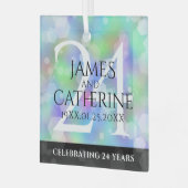 Elegante 24. Opal Wedding Anniversary Celebration Ornament Aus Glas (Vorderseite links)