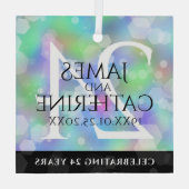 Elegante 24. Opal Wedding Anniversary Celebration Ornament Aus Glas (Rückseite)