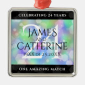 Elegante 24. Opal Wedding Anniversary Celebration Ornament Aus Metall (Vorne)