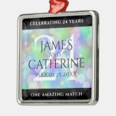 Elegante 24. Opal Wedding Anniversary Celebration Ornament Aus Metall (Links)