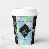 Elegante 24. Opal Wedding Anniversary Celebration Pappbecher (Rückseite)