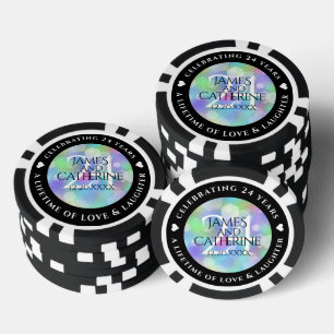 Elegante 24. Opal Wedding Anniversary Celebration Pokerchips