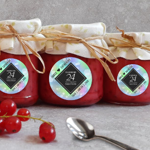 Elegante 24. Opal Wedding Anniversary Celebration Runder Aufkleber