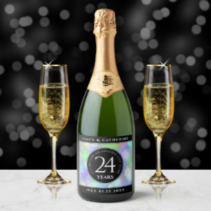 Elegante 24. Opal Wedding Anniversary Celebration Schaumweinetikett