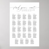 Elegante 24 Tische finden Ihre Sitzkarte Poster (Vorne)